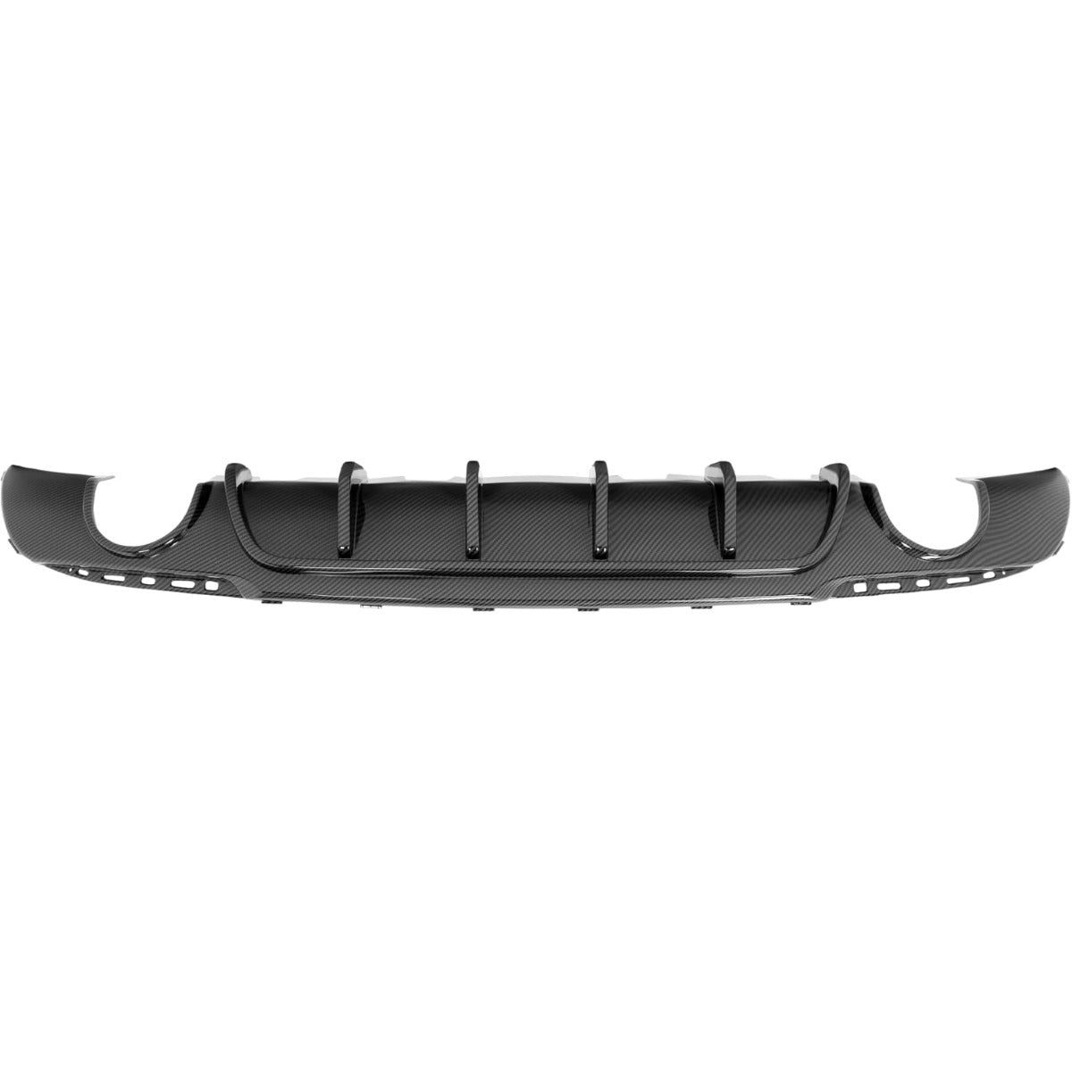 KUAFU Rear Bumper Diffuser Compatible with 2015-2023 Chrysler 300 Models Dual Round Exhaust Shark Fin Rear Bumper Lower Spoiler Valance Diffuser Lip Splitter Plastic(ABS) Carbon Fiber Color