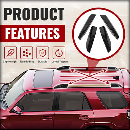 4Pcs Roof Rack Rail End Cover Shell Cap Compatible with 2003-2009 Toyota 4Runner SW4 N210 Black Roof Rail Bar Cover Shell Protection