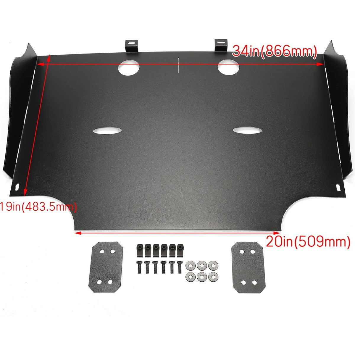 Skid Plate Compatible with 2015-2024 Ford F-150 2.7L 3.5L Ecoboost Catalytic Converter Protection Shield Black Steel Powder Coated