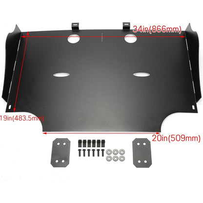 Skid Plate Compatible with 2015-2024 Ford F-150 2.7L 3.5L Ecoboost Catalytic Converter Protection Shield Black Steel Powder Coated