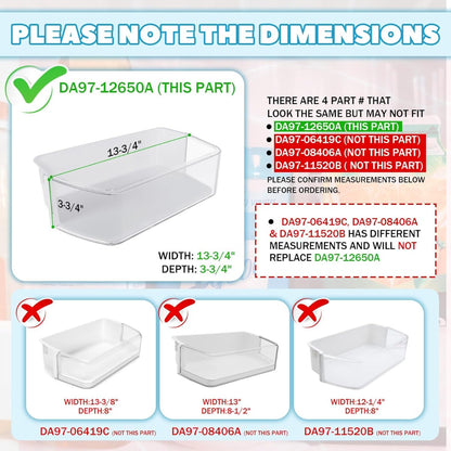 Kojem DA97-12650A Refrigerator Door Shelf Bin Compatible with Samsung Refrigerator (Right Side) Fridge Shelf Replace DA63-07104A DA63-06963A RF263beaesr RF260beaesr AP5620330
