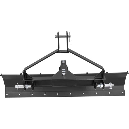 52 Inches 3 Point Scrape Blade Compatible with Category 0, Cat 1, 3 Point Tractors Rear Grader Blade for Grading Driveways, Arenas, Gravel, Top Soil Adjustable Heavy Duty Steel Powder Coated Black