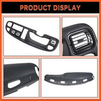 Load image into Gallery viewer, Dash &amp; Bezel Cover Compatible with 1998-2002 Dodge Ram 1500 2500 3500 Trucks Black Dash Pad Cap Bezel W/Vents &amp; Grey Dashboard Overlay Cover Instrument (You Will Receive 2 Packages) LYAP-299S-2+LYAP-267T-2
