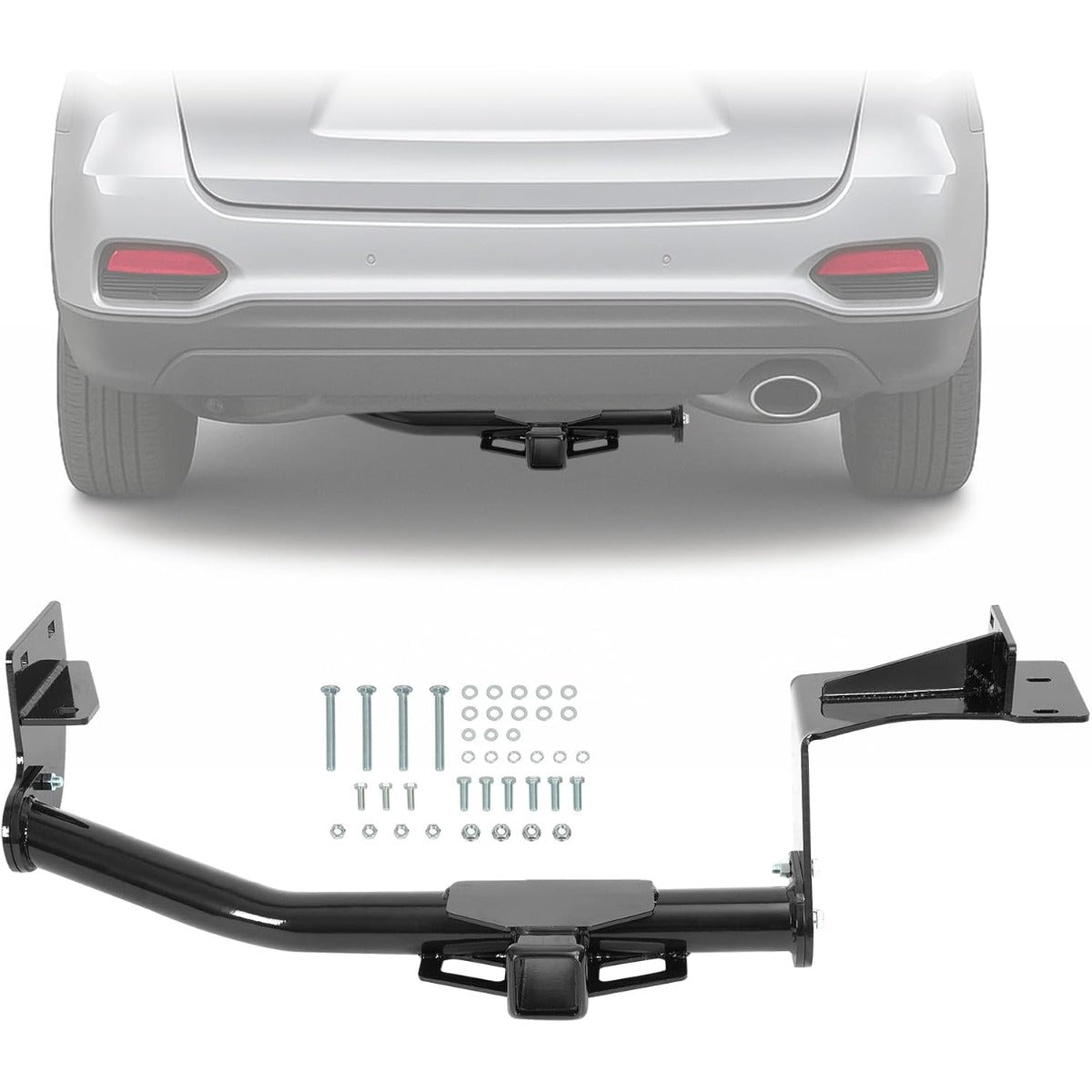 Class 3 Rear Trailer Hitch, 2 Inch Square Receiver Compatible with 2019-2020 Hyundai Santa Fe Sport, 2016-2020 Kia Sorento 5000LBS Steel