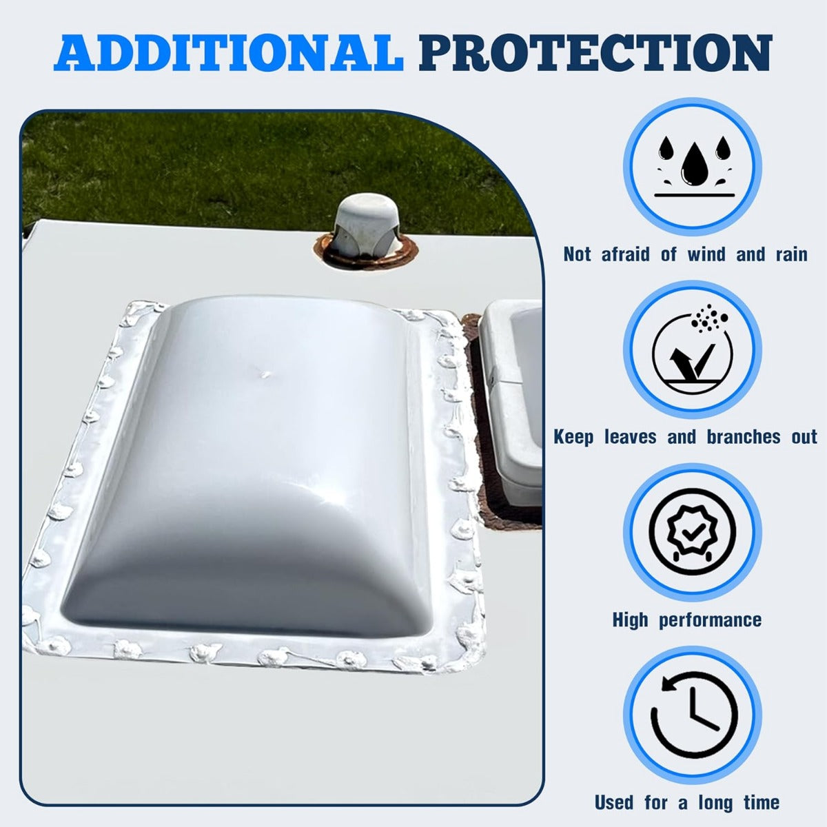 18 Inches x 26 Inches RV Skylight Replacement Cover Compatible with RV Camper Food Truck Motorhome Roof Sunroof Fit Outer Dome Cover 14 Inches x 22 Inches RV Shower Skylight Openings Roof Vent Cover White LYAP-737-1