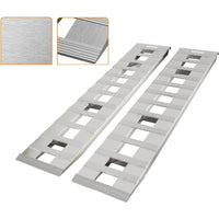 Load image into Gallery viewer, Kojem 72 X 14.87 X 2.5 Inch 6000 LBS Truck Car Auto Trailer Ramps Aluminum Universal Loading Ramp for Motorcycle Tractor ATV/UTV Trucks Lawn Mower Hook Attaching End Knife Foot Silver
