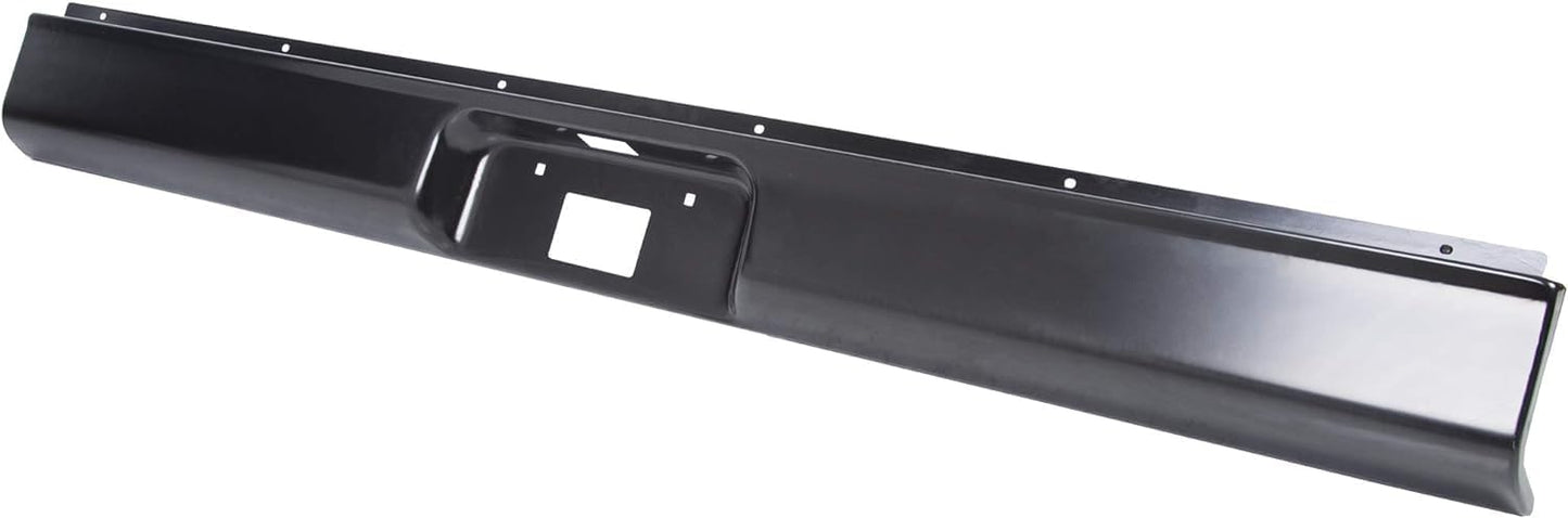 Rear Roll Pan License Plate Compatible with 1973-1987 Chevy GMC C10 C20 C30 K10 K20 K30 Silverado Fleetside Styleside Bed Steel Bumper Roll Pan W/LED Light Black LYAM-399