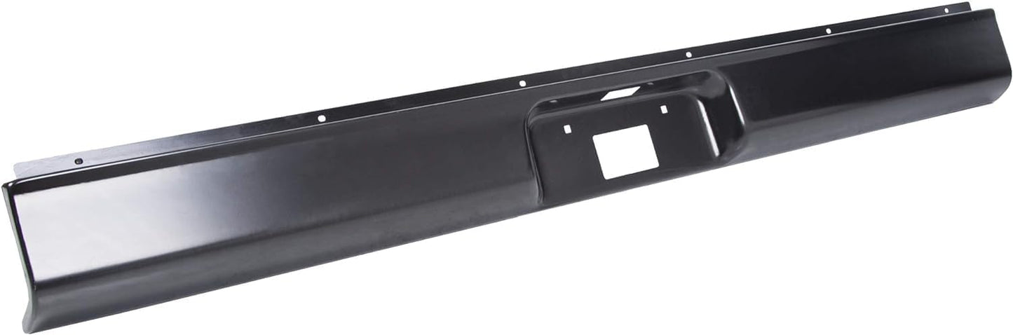 Rear Roll Pan License Plate Compatible with 1973-1987 Chevy GMC C10 C20 C30 K10 K20 K30 Silverado Fleetside Styleside Bed Steel Bumper Roll Pan W/LED Light Black LYAM-399