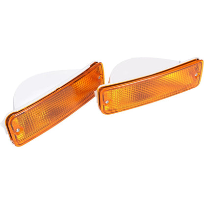 KUAFU Pair Turn Signal Light Compatible with 1989-1995 Toyota Pick-Up Truck 1990-1991 Toyota 4Runner SR5 (2 Wheel Drive Models) Right and Left Lamp Yellow Lens Replacement for TO2521107 TO2520105