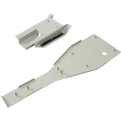 Full Chassis Skid Plate & Swing Arm Guard Compatible with 2001-2005 Yamaha Raptor 660/660R – Aluminum Underbody Protection, Silver Finish