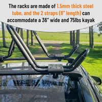 Load image into Gallery viewer, Universal Kayak Roof Rack J-Bar Rack HD Kayak Carrier Holder Canoe Boat Surf Ski Board Roof Top Mounted on Crossbar for Car SUV Truck - Set of 2 LYA-011
