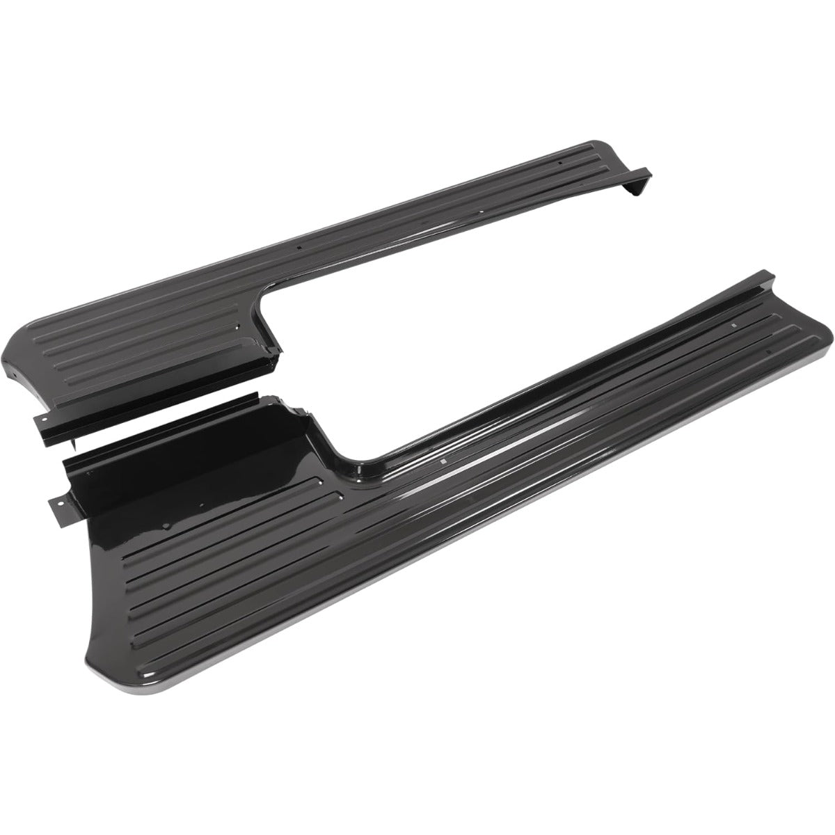 Running Board Pair Compatible with 1953-1956 Ford F100 2-Door Pickup Truck Short Bed Step Board Powder Coated Black Steel Left+Right
