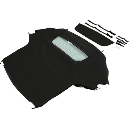 Convertible Soft Top Roof for 2002-2009 Honda S2000 - Black Sailcloth Vinyl Top & Clear Heated Glass Window