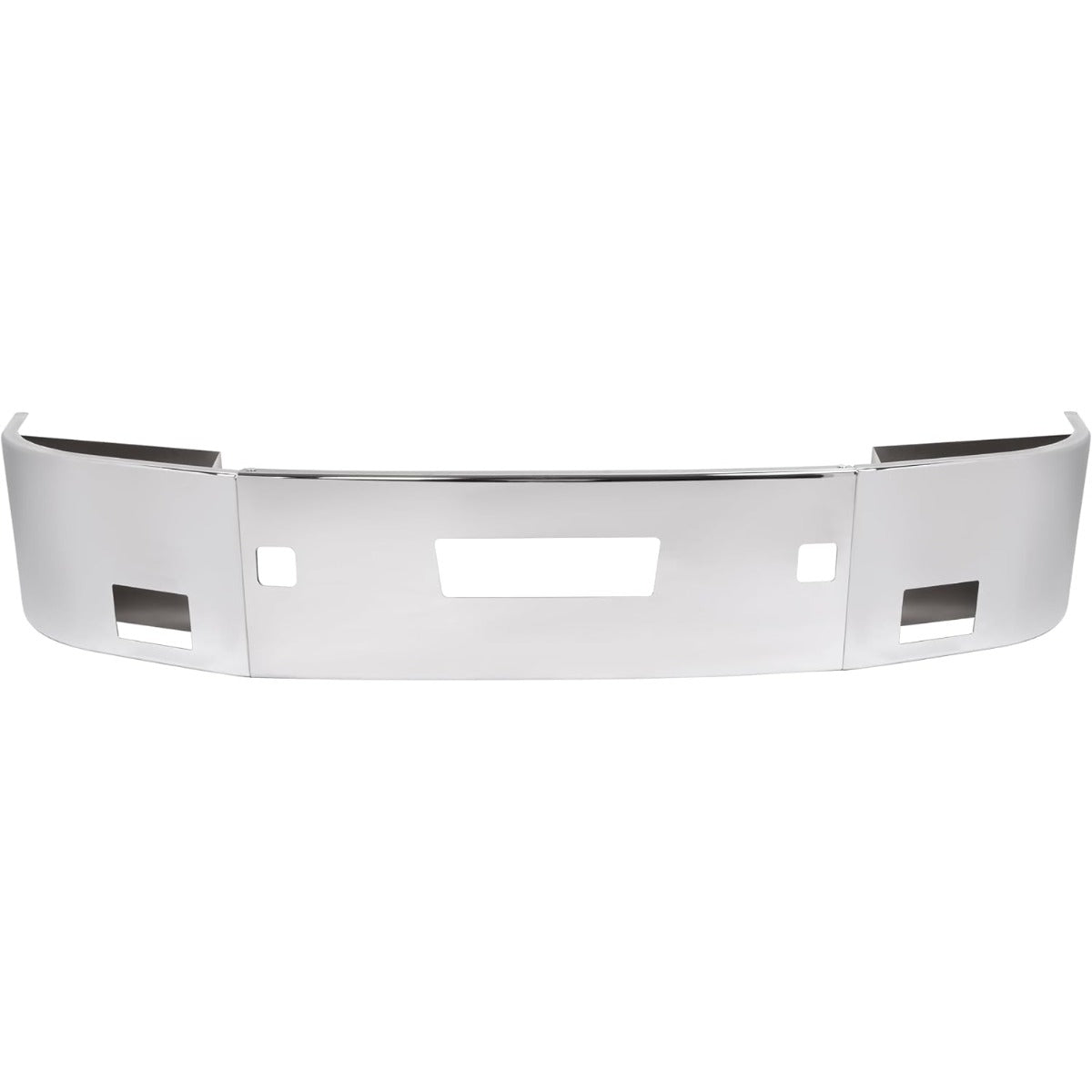 ALMULOO Front Bumper 3Pcs Comaptible with 2006-Up Peterbilt 386 Steel Chrome Silvery