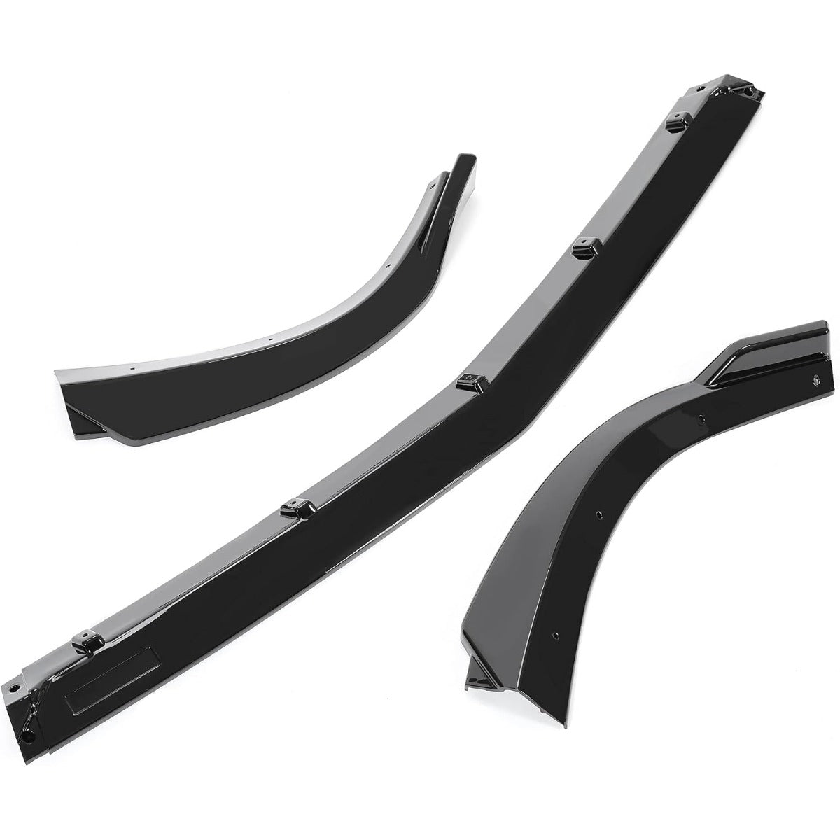 KUAFU 3Pcs Front Bumper Lip Splitter Compatible with 2012-2014 Mercedes Benz W204 C180 C200 C220 C250 C300 Sport Models Under Chin Spoiler Air Dam (Black)