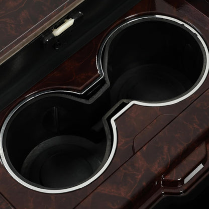 KUAFU Woodgrain Center Console Cup Holder Storage Compatible with 2007-2014 Chevy Silverado GMC Sierra/Cadillac Escalade Full Size GM Trucks Replacement for 23164631