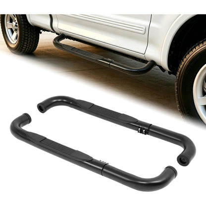 Side Steps Compatible with 1997-2003 Ford F-150/F-250 LD Regular Cab (Include 2004 Heritage) Running Boards Step Bars Steel+Plastic Powder Coated Black