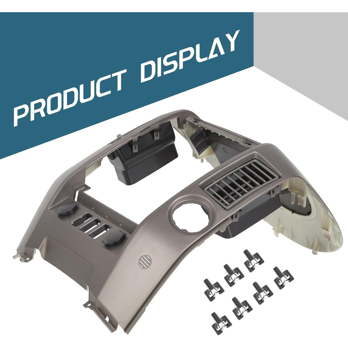 Center Dash Audio A/C Instrument Panel Bezel Cover Lid Compatible with Nissan 2004-2006 Titan XE SE Armada SE Replacement for 682578S800 Dashboard Finisher Bezel - Gray WITHOUT Center Speaker