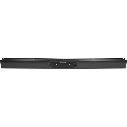 KUAFU Rear Roll Pan Compatible with 1987-1996 Ford F150 Styleside/Fleetside Bed W/LED License Light and Plate Box Bumper Rollpan Face Bar Steel Black