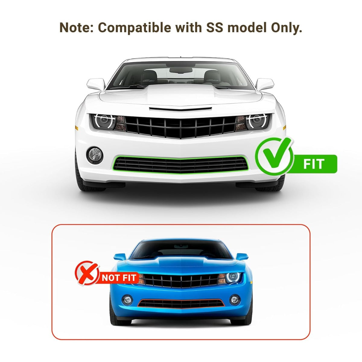 Front Lower Grill Compatible with 2010-2013 Chevy Chevrolet Camaro SS 92218015 GM1036136 Bumper Grille Black