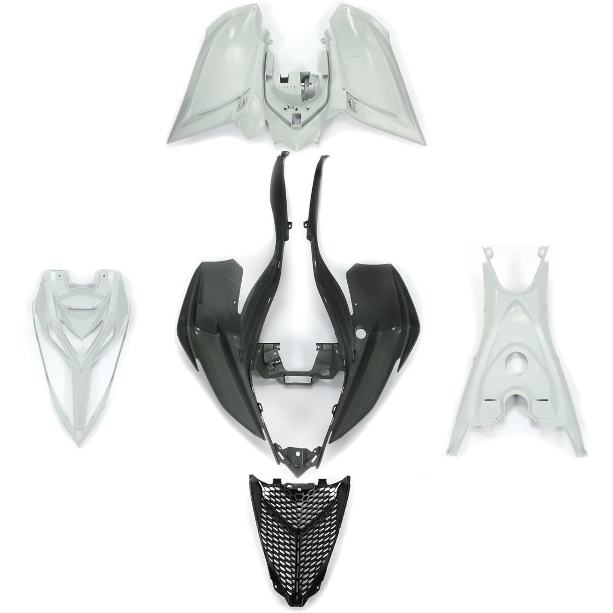 HECASA Front & Rear Fender Flares + Gas Cap + Tank Cover + Grille/Fender + Mesh Compatible With 2006-2023 YAMAHA Raptor 700 700R Plastic Kit Bodywork Gray & Black