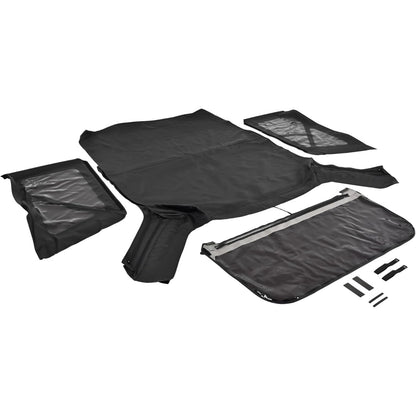 Replacement Soft Top  for  2010-2018 Jeep Wrangler JK 2-Door with Removable Side and Tinted Window, Black Premium Sailcloth Vinyl Soft Roof Cover