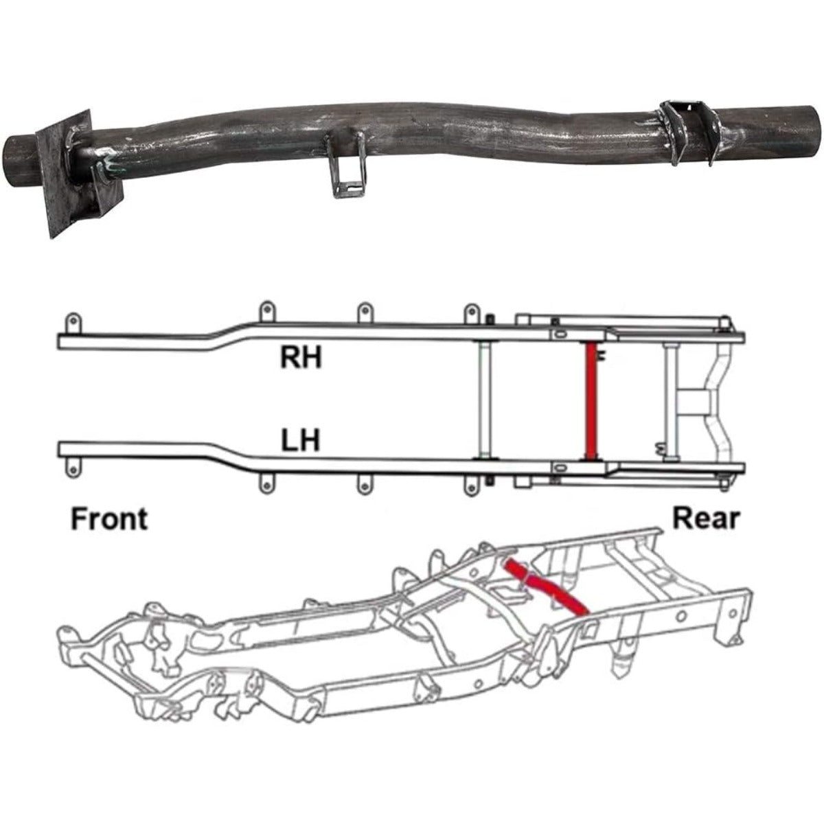 Rear Tank Support Crossmember for 1999-2006 Chevy Silverado/GMC Sierra 1500/2500 Trucks, Alloy Steel, Vehicle Specific, Crossmember