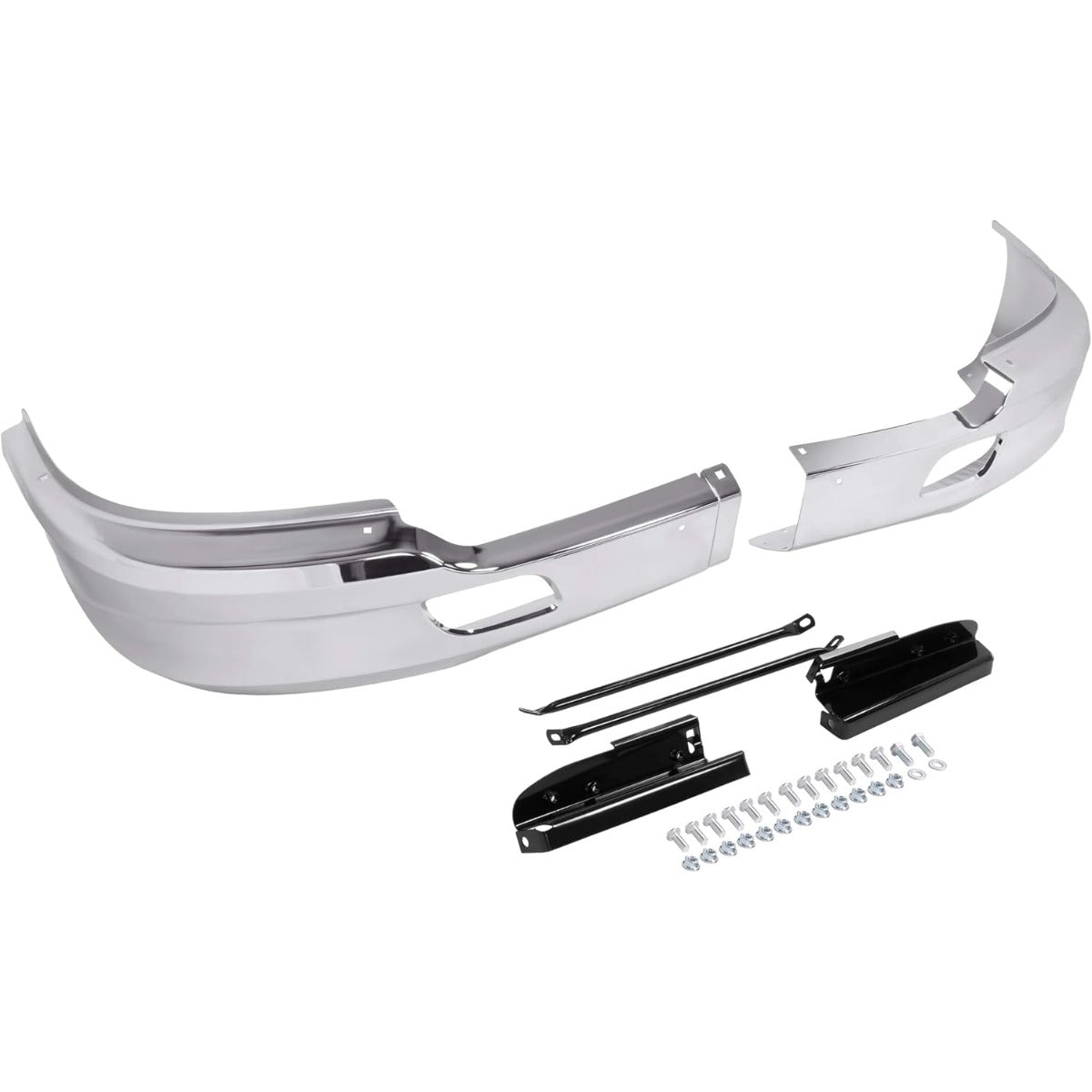 ALMULOO Front Bumper Corner Compatible with 2013-2021 Kenworth T680 with Bracket Replace for KEN08-0001CH-L KEN08-0001CH-R Steel Chrome- Left & Right Side