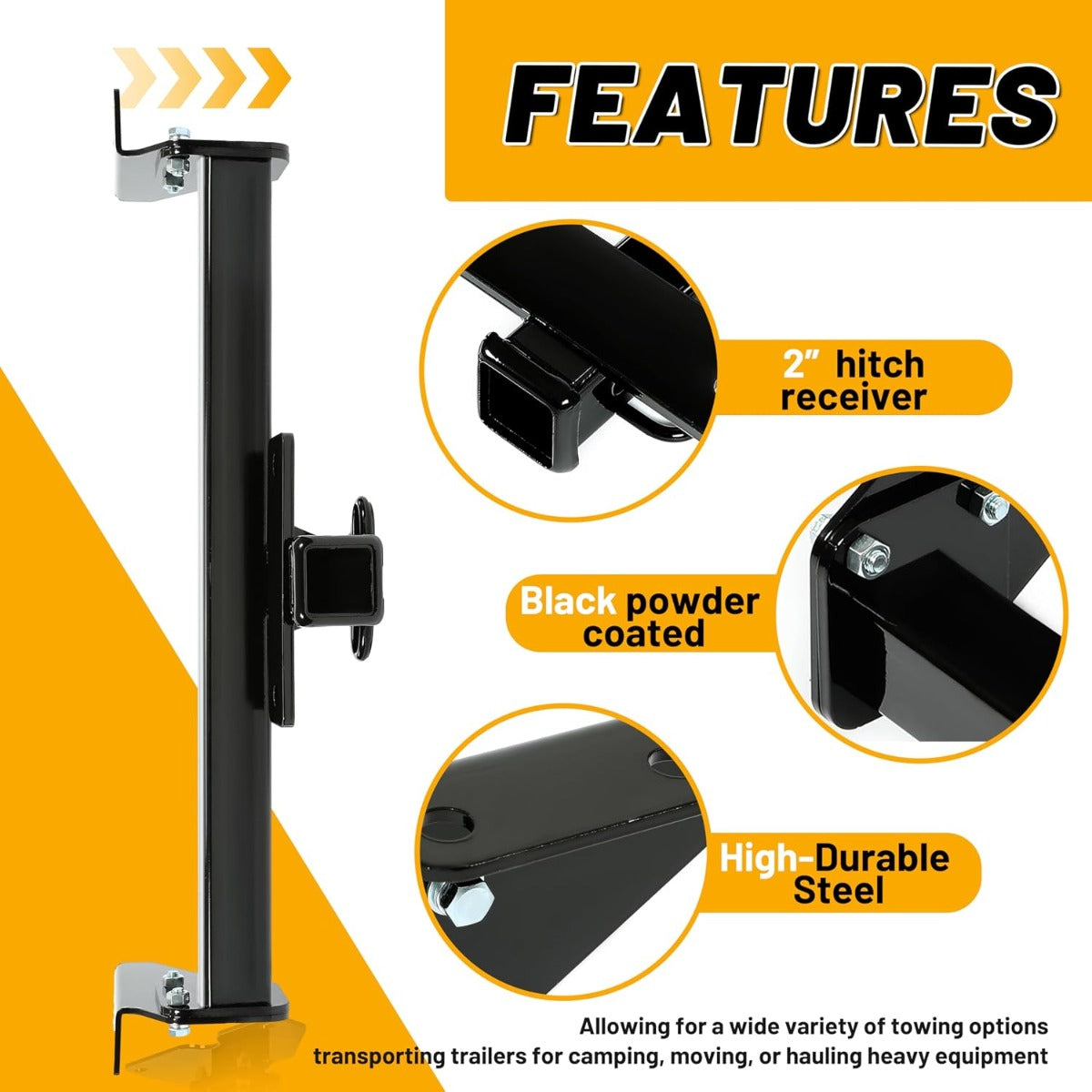 Kojem Trailer Hitch Compatible with 2016-2023 Tacoma 2" Receiver Tow Hitch
