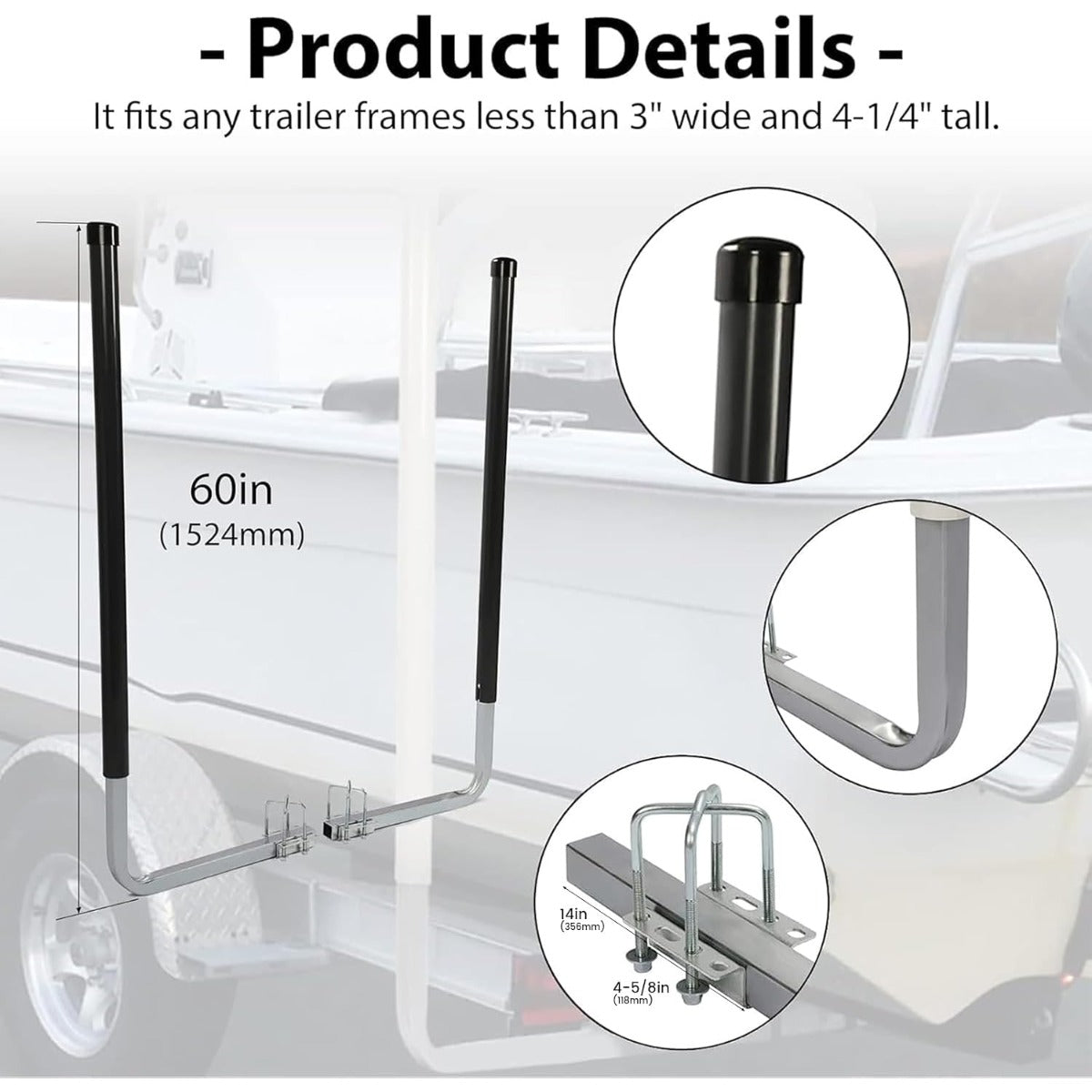 Kojem Boat Trailer Guide Poles for Ski Boat, Fishing Boat, Sailboat, Kayak, Canoe (Size and Color Selected)
