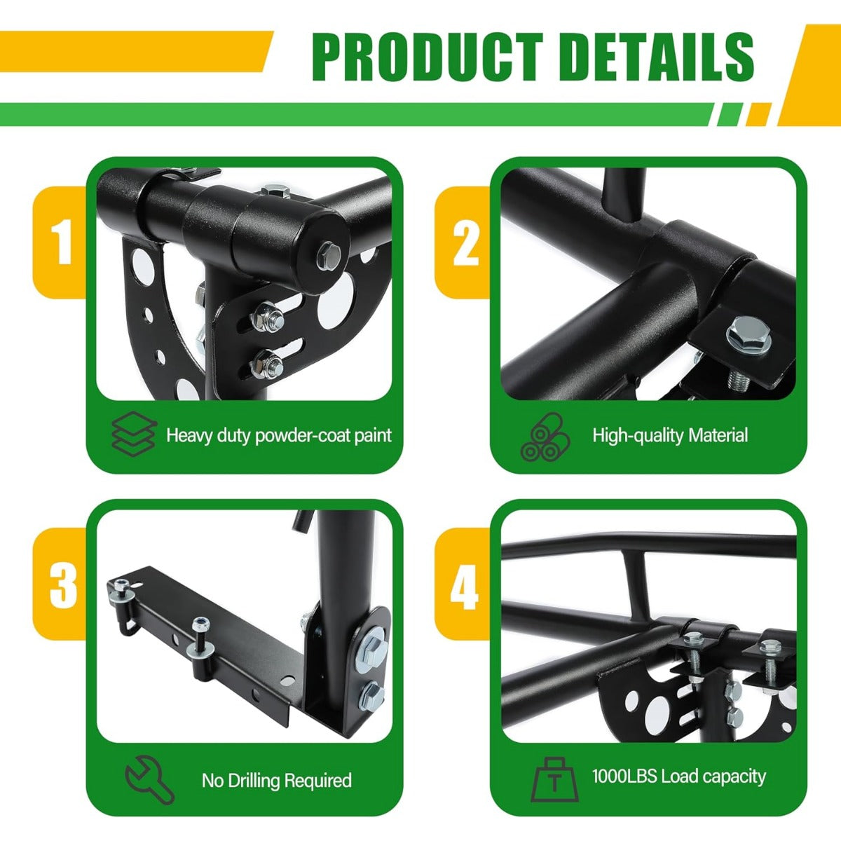 1000 LBS Adjustable Truck Contractors Rack Ladder Pickup Kayak Lumber Rack Side Bar Long Cab Full Size 60 Inches(W) x 138 Inches(L) x 34 Inches(H) (You Will get 2 Boxes) LYA-047TA+LYA-047TB