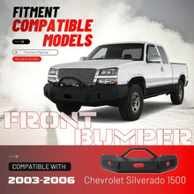 ALMULOO Front Bumper Compatible with 2003-2006 Chevy Chevrolet Silverado 1500 Powder Coated Steel (2 Packages)