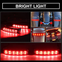 ECOTRIC LED Saddlebag Brake Running Turn Signal Lights Compatible with Harley Touring 2014-2024 Street Glide Road Glide Road King Electra Glide Tail Light Lamp (Chrome Housing Red Lens)
