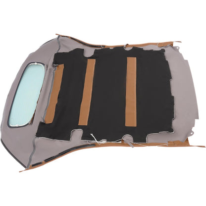 Convertible Soft Top for 2004-2009 Toyota Solara Roof Top with Clear Glass Windows Brown Sailcloth Vinyl Soft Roof Replacement