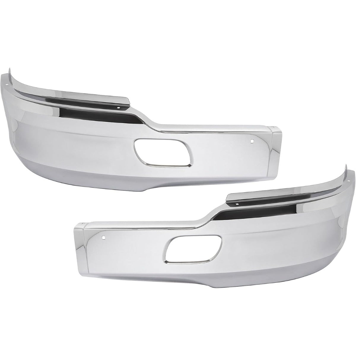 ALMULOO Front Bumper Corner Compatible with 2013-2021 Kenworth T680 with Bracket Replace for KEN08-0001CH-L KEN08-0001CH-R Steel Chrome- Left & Right Side