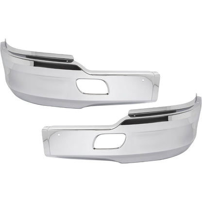 ALMULOO Front Bumper Corner Compatible with 2013-2021 Kenworth T680 with Bracket Replace for KEN08-0001CH-L KEN08-0001CH-R Steel Chrome- Left & Right Side