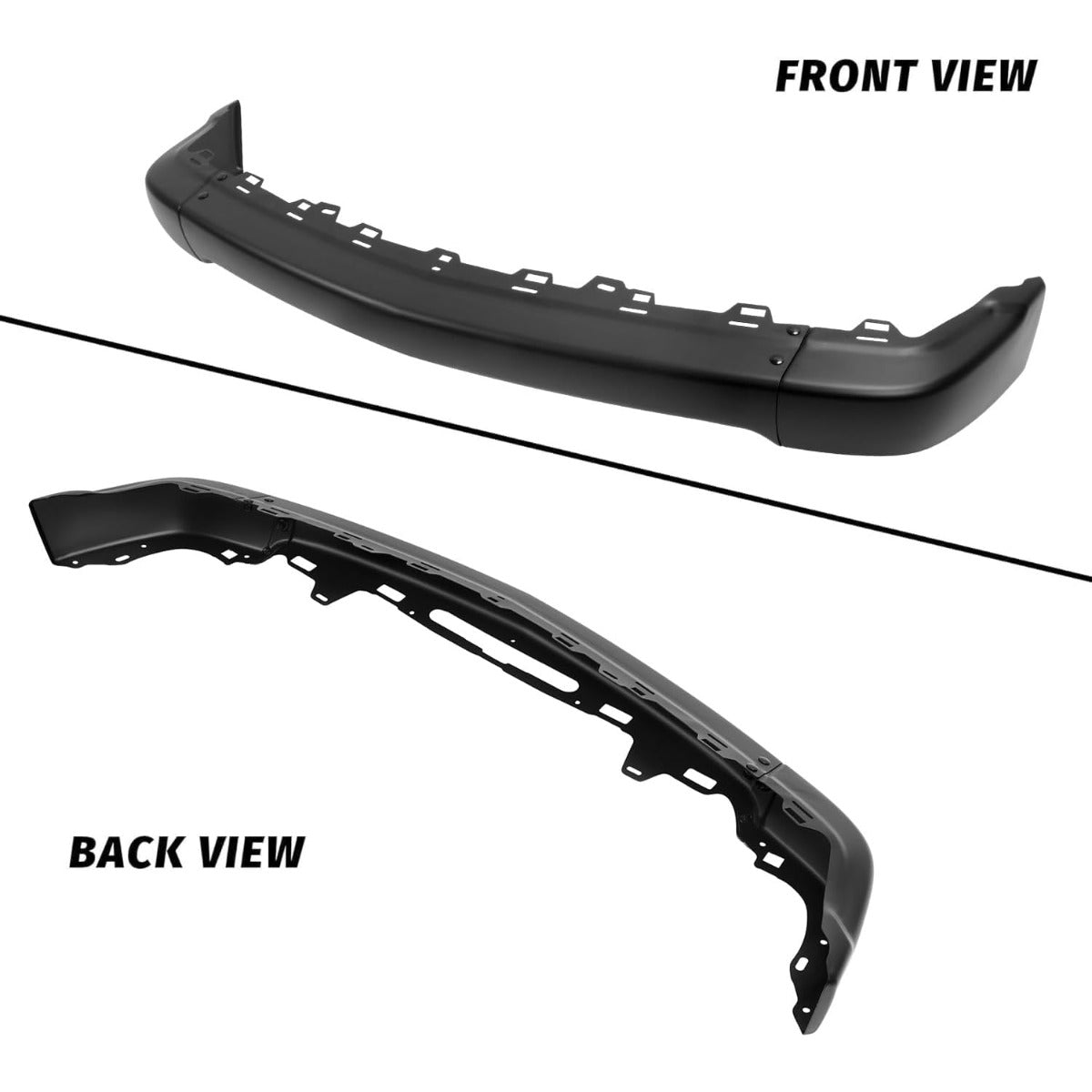 HECASA Front Bumper Face Bar Compatible with 1998-2004 Chevrolet S10 1998-2005 Blazer GM1002367 15007660 Steel Black W/O Molding Holes