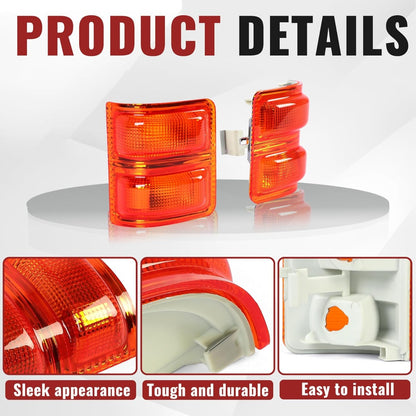HECASA Side Mirror Marker Lights Compatible with 2008-2016 Ford F250 F350 F450 F550 Super Duty Turn Signal Light Lamp Amber Lens Pair