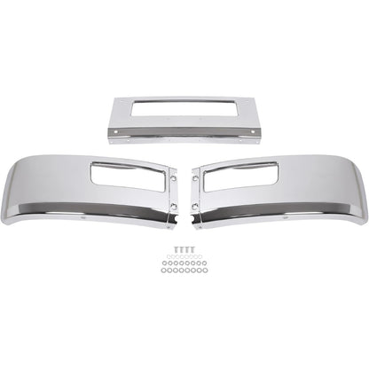 ALMULOO Front Bumper 3Pcs Compatible with 2005-2015 Ford F-650 F-750 Steel Chrome Silvery