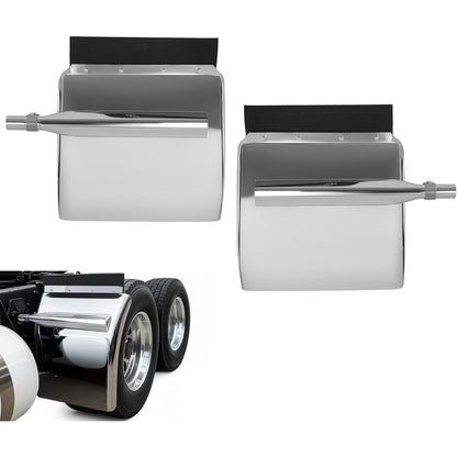 27" x 24" Quarter Fenders for Semi Trucks,for Freightliner Peterbilt Kenworth Volvo Mack, 304 Stainless Steel Mirror-Finished Fenders Right & Left