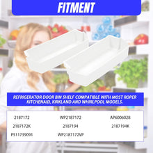 2187172 Replacement Refrigerator Door Bin Shelf Compatible with Most Roper, Kitchenaid, Kirkland and Whirlpool models Refrigerator Door Bin White - 2 PCS