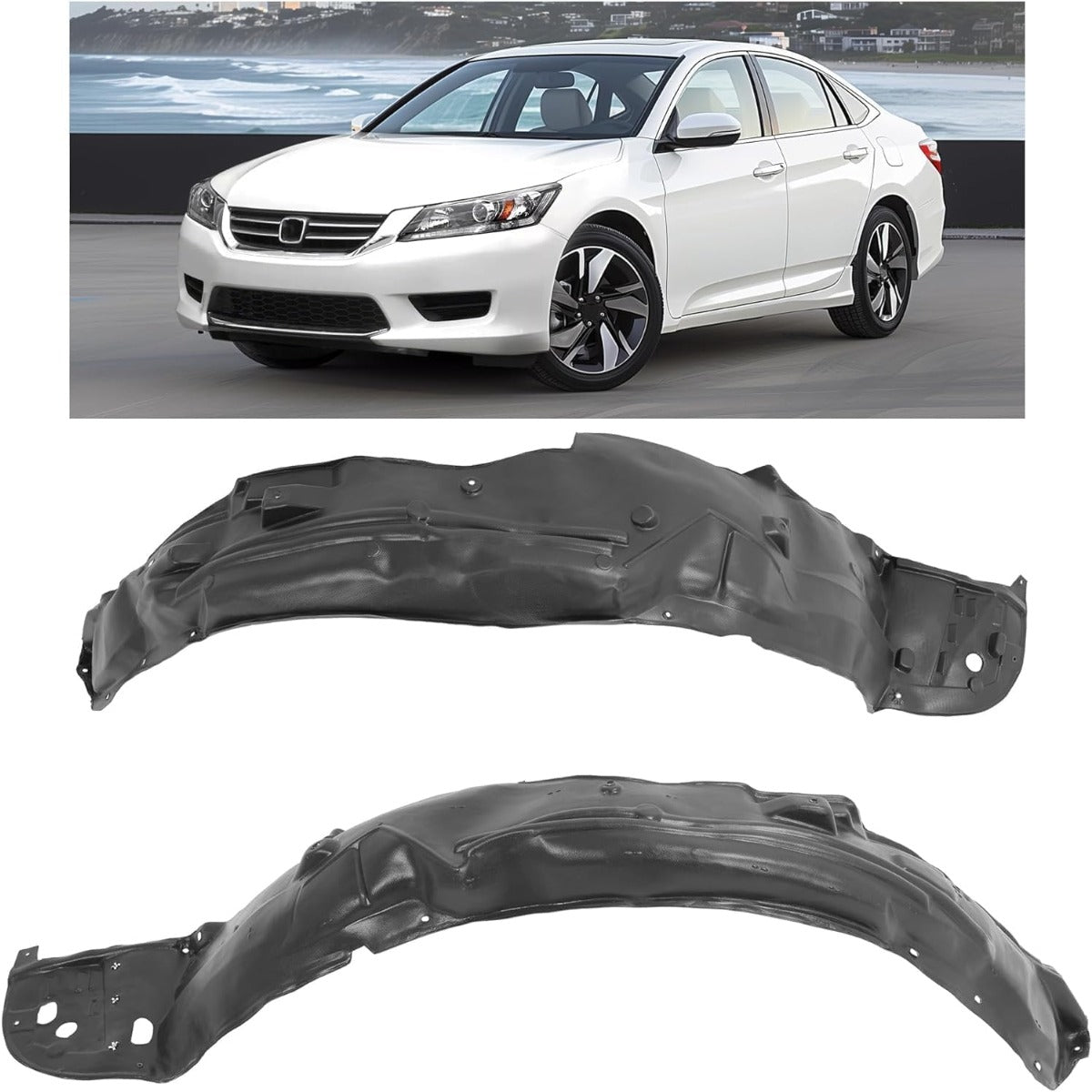 Front Fender Liner for 2013-2015 Honda Accord Sedan Replacement for  Inner Splash Shield Guard Panel Set Left Driver & Right Passenger