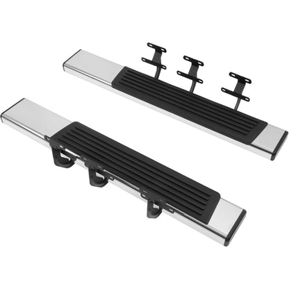 Side Steps Compatible with 2015-2026 Ford F-150 Regular Cab Running Boards Step Nerf Bars 304 Stainless Steel+Steel+Plastic Silvery+Black
