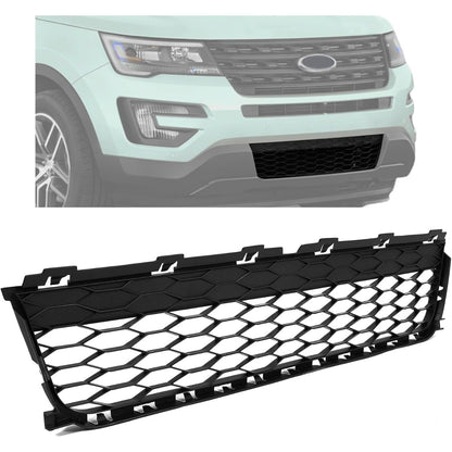 HECASA Front Bumper Lower Grille Grill Compatible with 2016-2017 Ford Explorer 2016-2019 Ford Police Interceptor Utility Replacement for FB5Z17K945AA Black PP