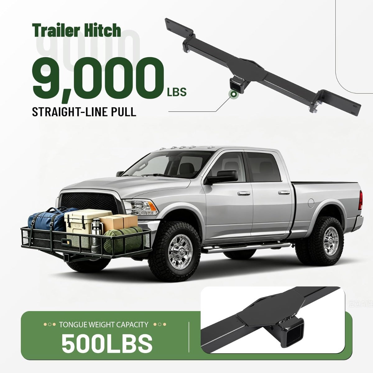 ALMULOO 2" Receiver Trailer Hitch Compatible with 10-18 Ram 2500/3500/4500