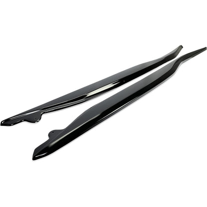 Side Skirts Rocker Panels Compatible with 2014-2019 Corvette C7 All Models ZR1 Style, Gloss Black