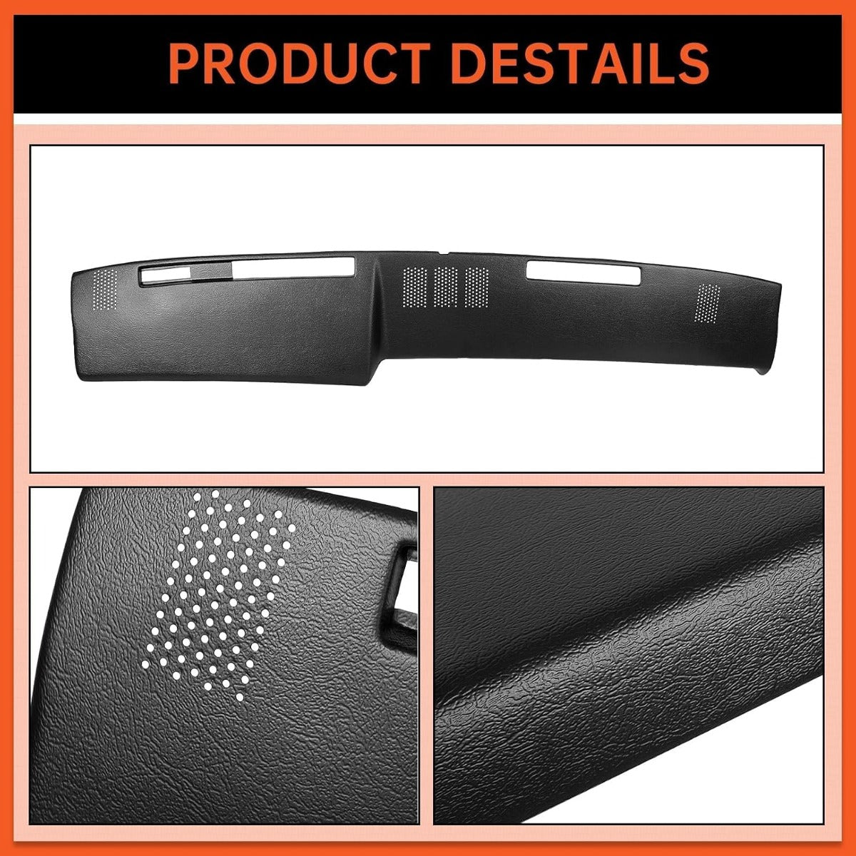 Dash Board Cover & AC Vent Plate Compatible with 1981-1991 GMC Jimmy Chevy Blazer Suburban | Black, Two Packages