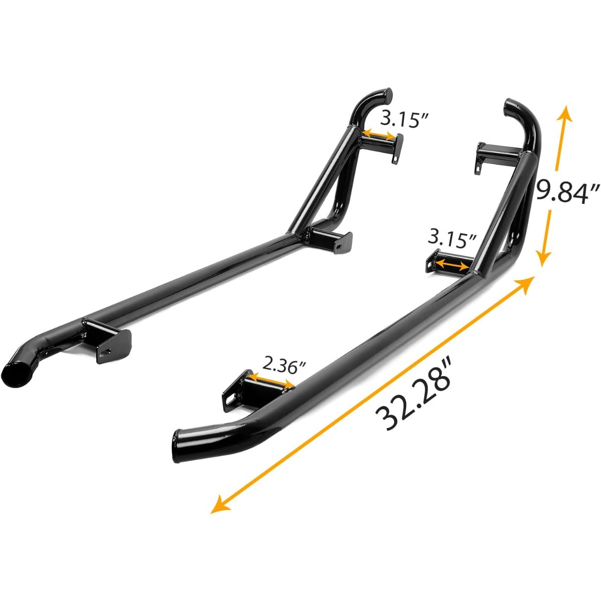 Black Nerf Bars Rock Sliders Compatible with 2014-2023 Polaris RZR XP 1000/ Turbo/Turbo S, RZR 900/900 XC/S 900/ S 1000 (2 Doors) Left & Right Side Steps - 2 Seater