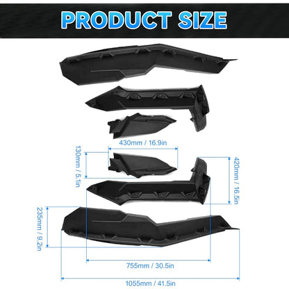 ECOTRIC Extended Fender Flares Compatible with 2017-2025 Can Am Maverick X3 Max/RR/Turbo/ 1000 Max Front & Rear Mud Flaps Mud Guard Replacement for 715002973 (6PCs)