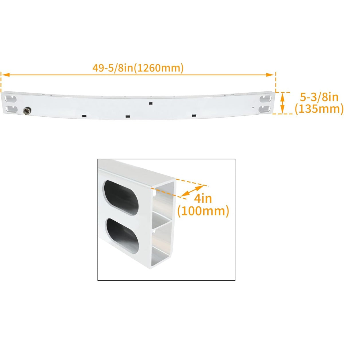 Front Bumper Reinforcement Compatible with 2018-2024 Chevy Chevrolet Equinox GMC Terrain Replacement for GM1006697 23462900 84336944 Aluminum